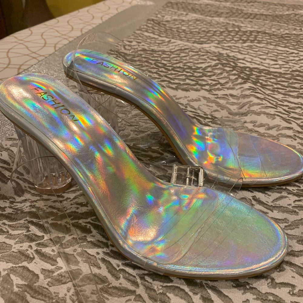 Bundle Deal 👠 (2) Pair Size 7 Brand new Clear Prom shoes with straps! 👠